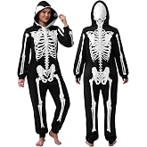 Spooktacular Creations Halloween Skeleton Costume, Adult Skeleton Costume Jumpsuit for Women Halloween Cosplay Dress Up Party
