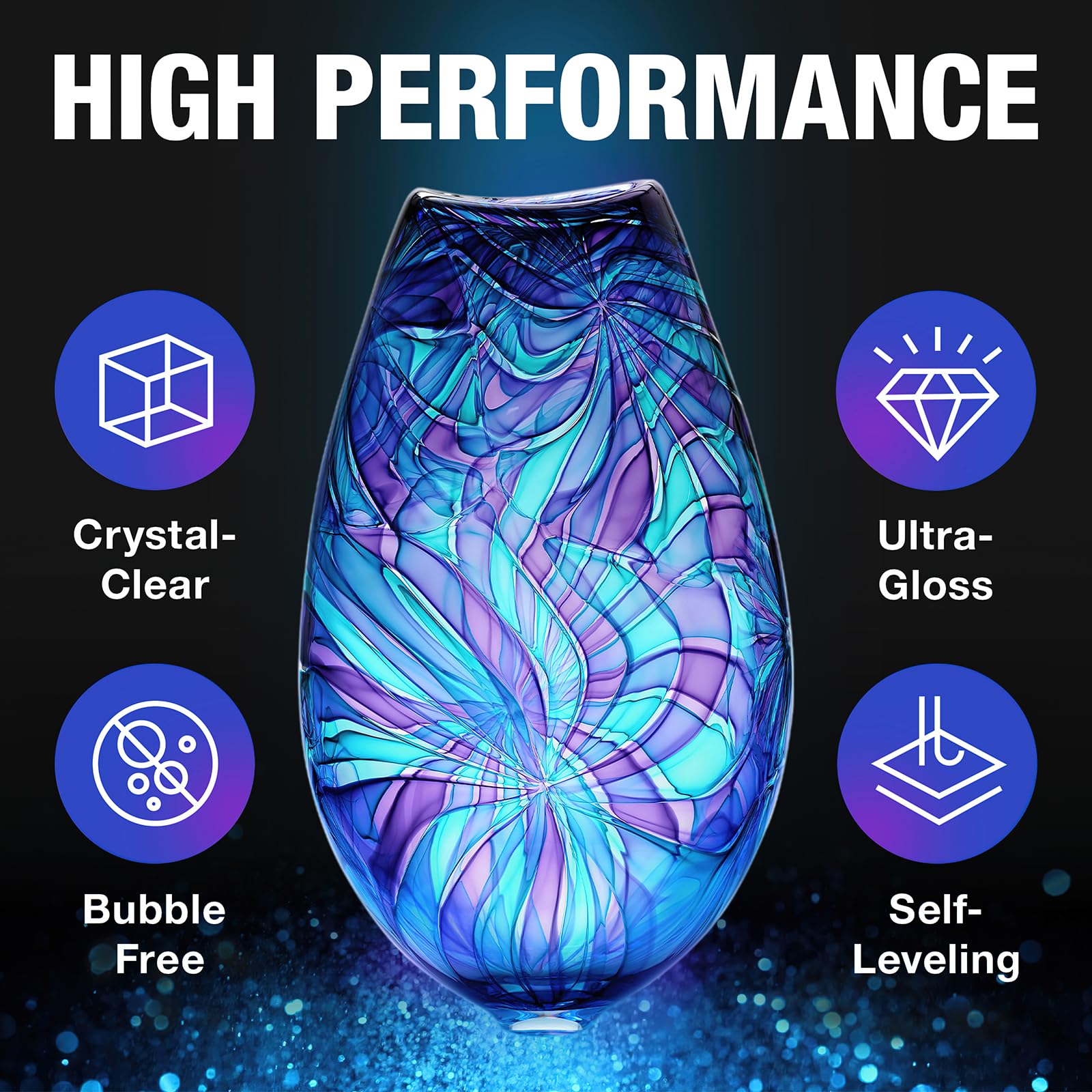 Epoxy Resin - 128OZ Crystal Clear, Self-Leveling, Bubbles Free, UV Resistant, Epoxy Resin Kit for DIY Art, Jewelry, Table, Countertop, 1:1 Mix (1 Gallon)