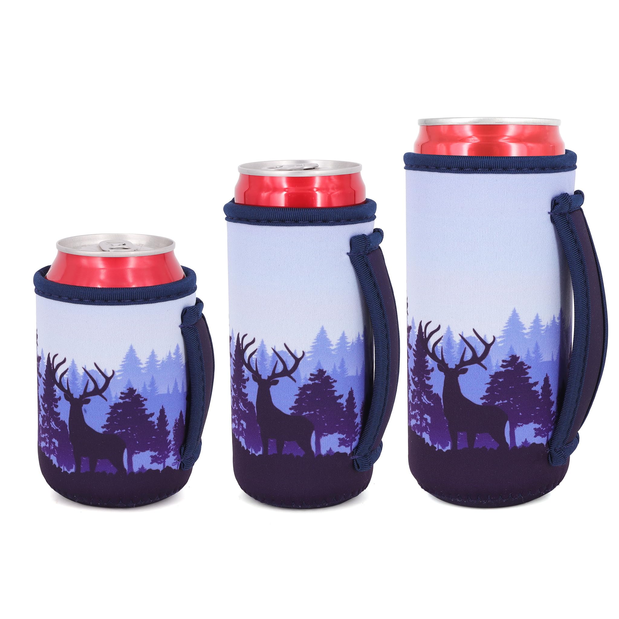 3 Pack Reusable Neoprene Insulated Can Sleeve with