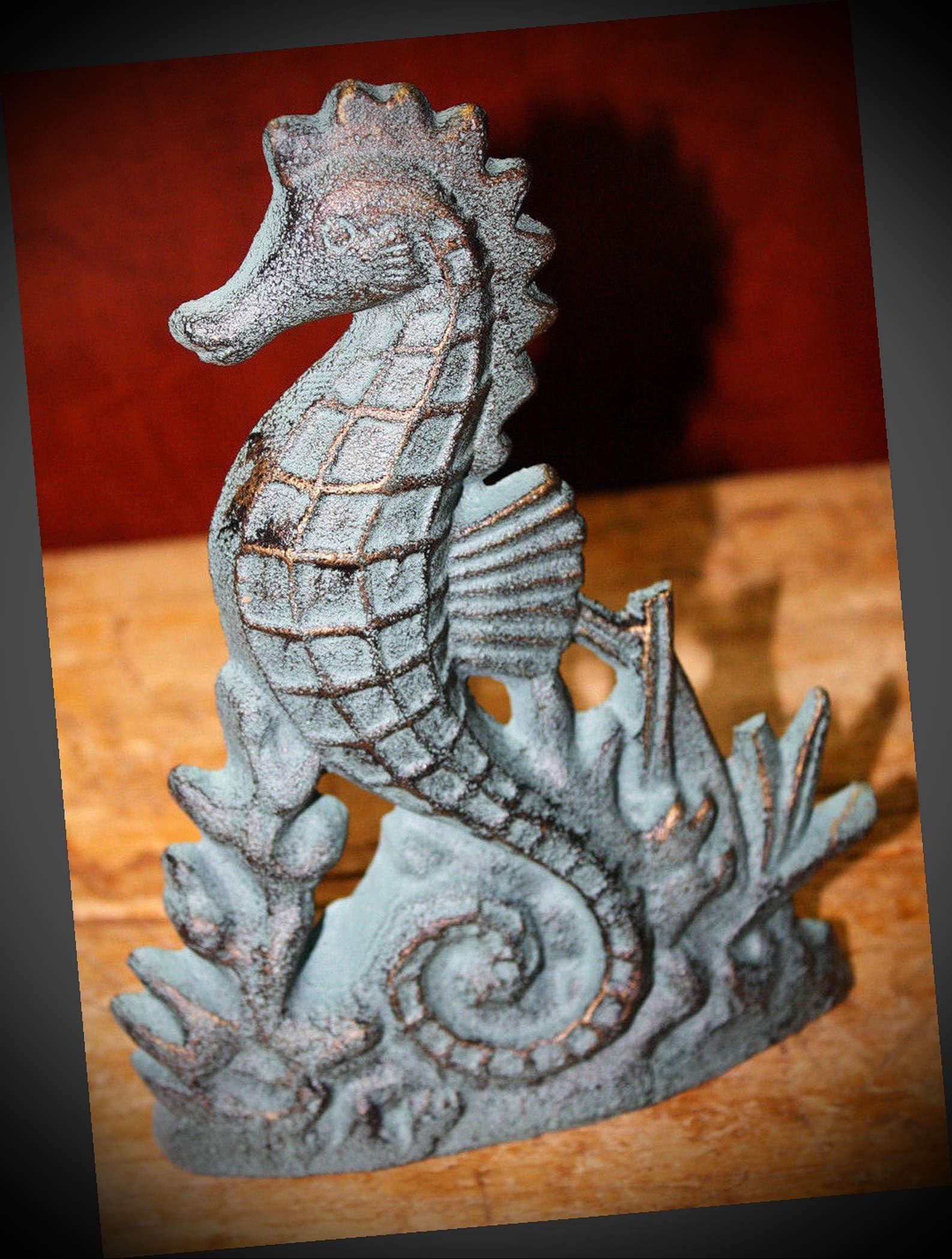 NewSSign Lot of Vintage Rustic Cast Iron Nautical Seahorse Doorstop Garden Statue Home Book End Decor #RLX-0483PMi Warranity by PrMch