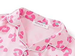 Topgal Pajamas for Girls – Green Satin Button Up