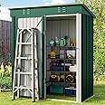 Gizoon 5' x 3'Outdoor Storage Shed with Singe Lockable Door,Galvanized Metal Shed with Air Vent Suitable for The Garden,Tiny House Storage Sheds Outdoor for Backyard Patio Lawn-Green