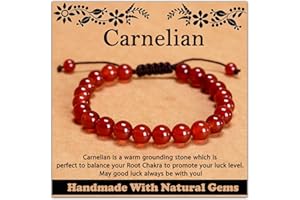 CHCCOYE 468Handmade Adjustable Natural Gemstone Crystal Bracelet Healing Power Energy Inspirational Gifts with Card for Unisex