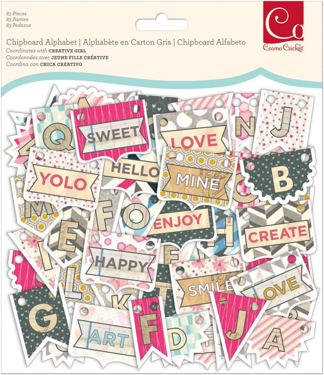 Cosmo Cricket Advantus Chipboard Alpha Creative Girl