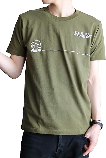 Amazon Little Cranky Footprints Tシャツ カーキ リトルクランキー メンズsサイズ Tシャツ カットソー 通販