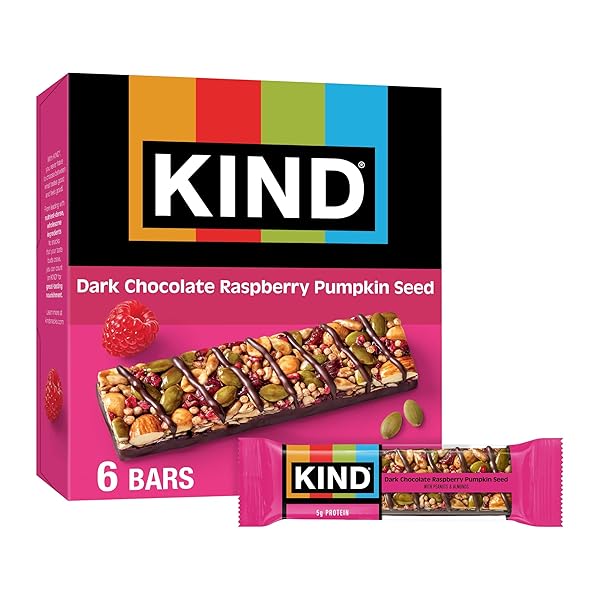 KIND HEALTHY SNACKS BARS, DARK CHOCOLATE RASPBERRY PUMPKIN...
