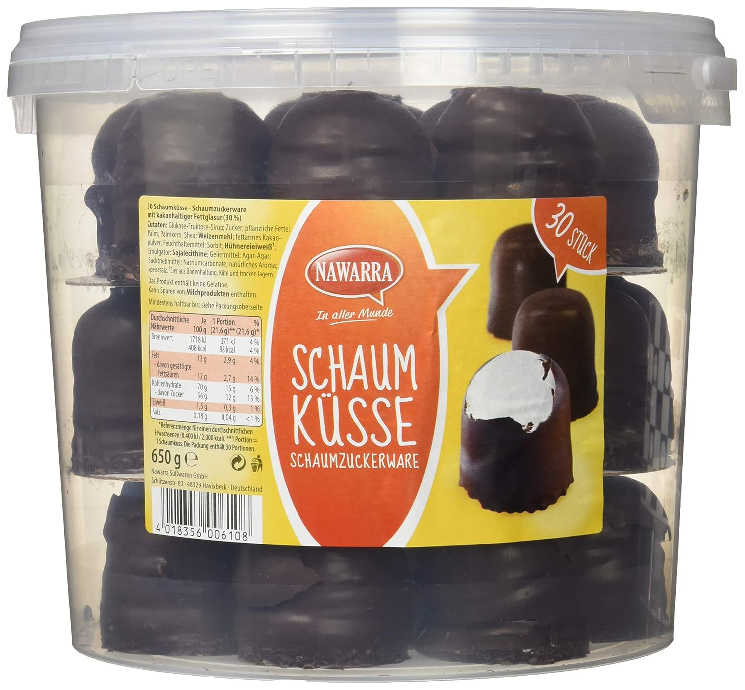 Nawarra 30er Schaumkuss-Eimer, 650 g: Amazon.de: Lebensmittel & Getränke