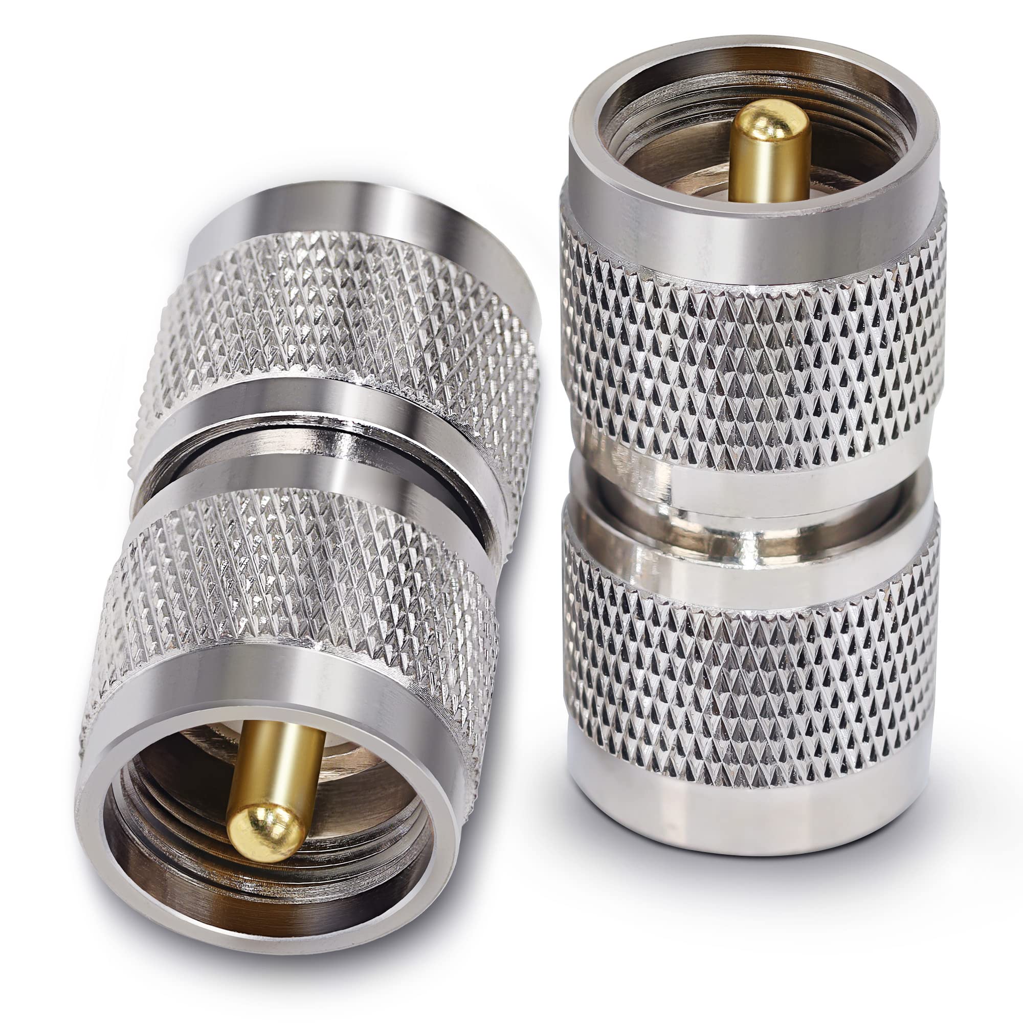 TUOLNK UHF Coax Connector PL259 Male to Male Coaxial Adapter PL-259 for Extension Cable 2pcs