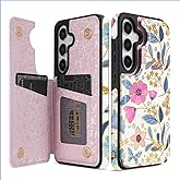 NNH Compatible with Samsung Galaxy S25 Wallet Case with RFID Blocking Card Slots Flip PU Leather Kickstand Double Magnetic Clasp Design Cover for Galaxy S25(6.2 inch-Colorful Butterfly Flowers)