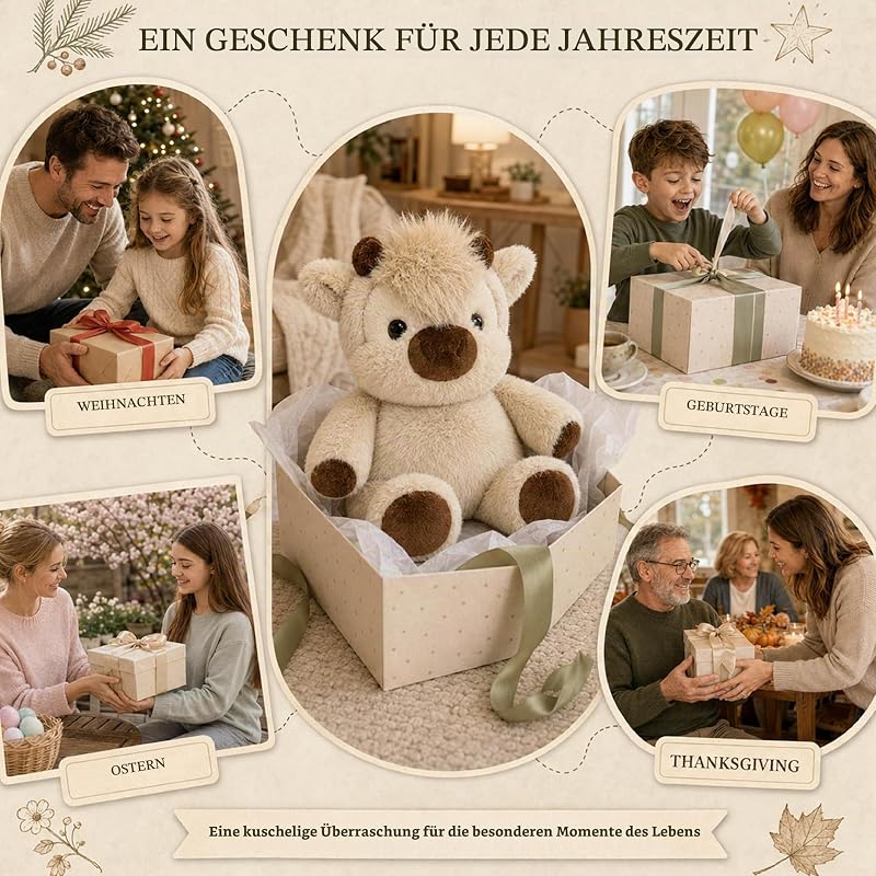 Kuh Kuscheltier 45 cm – Hochlandrind Plüschtier (Highland Cow) — Foto 8 von 8