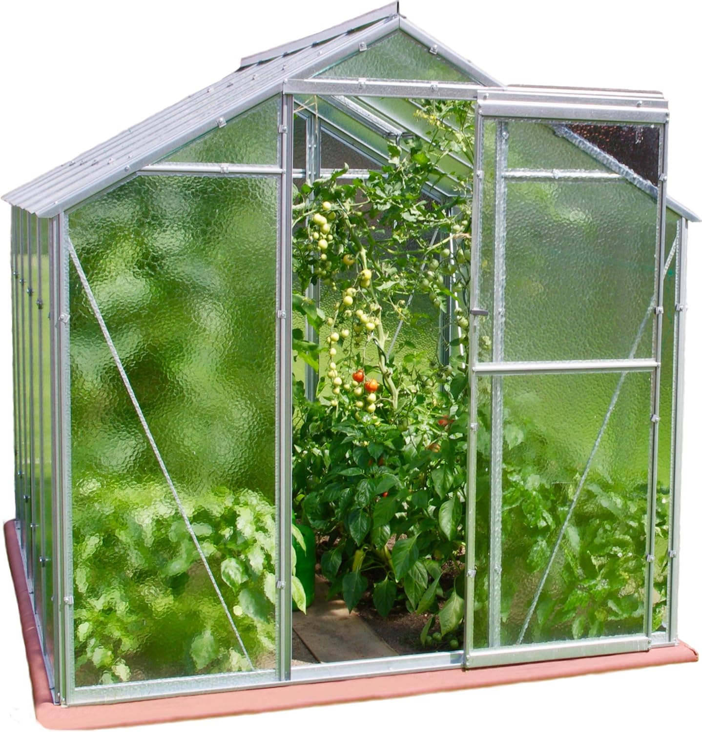 Farmers Fun Premium Glas Gewachshaus 251 X 197 X 202 Cm L X B X H Hochwertiges Treibhaus Fur Gemuse Und Blumen Amazon De Garten