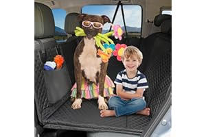 HONEST OUTFITTERS Honest Back Seat Extender for Dogs, Dog Car Seat Cover Hard Bottom 400lbs, Dog Car Seat Covers with Large Space, Waterproof Dog Hammock for Car SUV Truck, Standard, Black