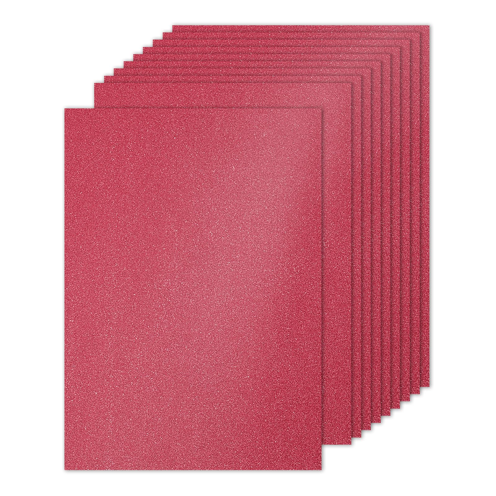 PATIKIL 10 Sheets Dark Red Glitter Cardstock Paper, A4 250gsm Rectangle Premium Sparkly Paper Craft Cardstock Paper for Scrapbook Card Making DIY Art Projects Wedding Party