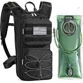 LASUK Tactical Hydration Backpack with 3L Water Bladder, Molle Water Pack | Lightweight Military Hydration Daypack for Hiking, Running, Cycling, Climbing, Biking, 105 oz, Breathable Back Panel