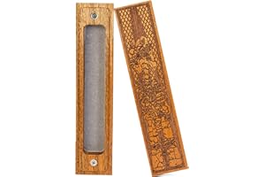 Poludie Sapele Wooden DND Dice Box, D&D Dice Holder 7 Die Dice Case with Felt Lined Magnetic Lid for D&D Tabletop Game(Skull & Roses)