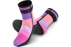 JNSTU Kids Water Socks 3mm, Neoprene Anti-Slip Sand Socks for Swimming Surfing Beach Diving Boots Water Sports, Keep Feet Warm and Safe