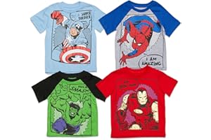 Marvel Avengers Spider-Man Mech Strike 4 Pack Cosplay Athletic T-Shirts Toddler to Big Kid Sizes (2T - 18-20)