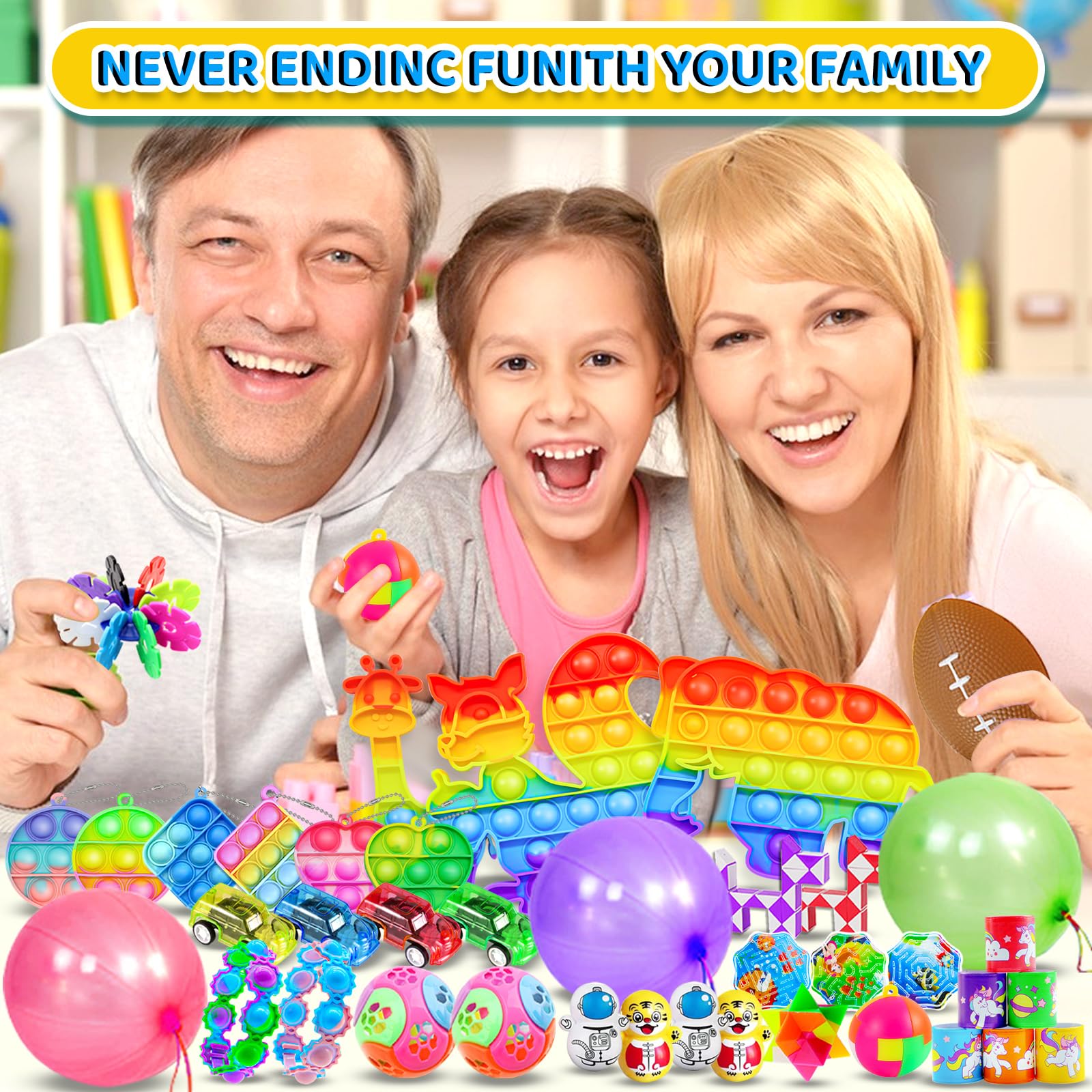 135pcs Party Favors for Kids 3-5 4-8-12, Fidget Toys Easter Eggs Fillers Birthday Gift Treasure Box Toy Prizes for Children, Bulk Goodie Bag Stuffer Carnival Prize Reward