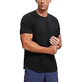 CRZ YOGA Texture Workout Shirts for Men - Lightweight Crewneck Running Athletic T-Shirts Short Sleeve Gym Tops