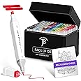 JACK BROWN 120 Colors Alcohol Markers Set with Fine & Chisel Dual Tip - Professional Art Markers for Adults & Kids, Perfect for Drawing, Sketching, Coloring & Animation - Includes Durable Marker Case