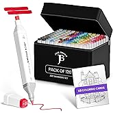 JACK BROWN 120 Colors Alcohol Markers Set with Fine & Chisel Dual Tip - Professional Art Markers for Adults & Kids, Perfect for Drawing, Sketching, Coloring & Animation - Includes Durable Marker Case