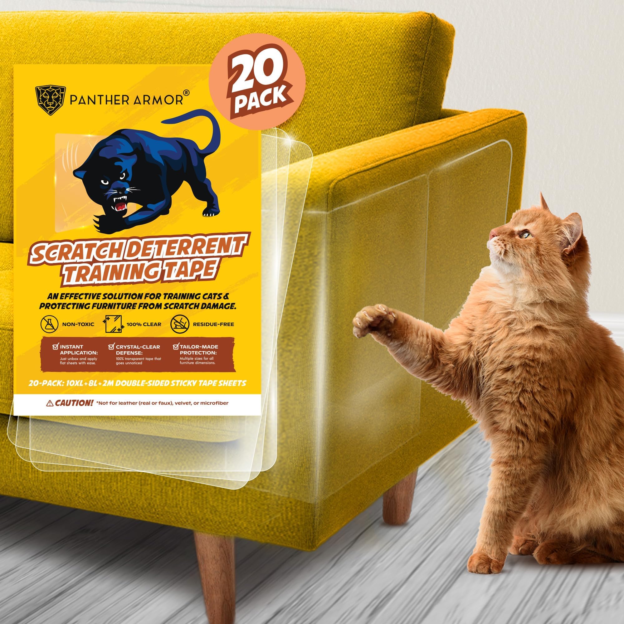 Panther Armor 20-Pack Cat Scratch Furniture Protectors - Deterrent ...