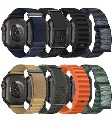 8 Pack Compatible with Apple Watch Band 42mm 40mm 41mm 38mm for Women Men,Breathable Trail Loop+Alpine Loop+Ocean Band+Nylon Sport Loop for iWatch Series 11/10/9/8/7/6/SE/5/4/3,SE 3 2 1