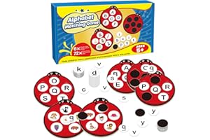 Kasfalci Alphabet Games for Kids Toddlers,Animal Cards,Alphabet Learning Toys,ABC Flash Cards,Speech Therapy,Letter Matching Board Games for Kids 3-6,Ladybug Toys,Preschool Classroom Must Haves
