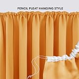 Deconovo Blackout Curtains 260 x 140 cm Orange Set of 2 with Ruffle Tape view 8