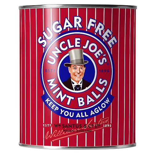 Uncle Joe's | Sugar Free Mint Balls | 120g Tin | Traditional Mint Balls made using the same recipe from 1898 | Natural Ingredients | Free From Artificial Colors | Guilt-Free Treat