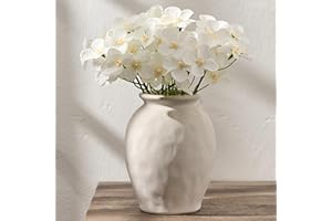 5.94" Ceramic Vase for Home Decor, Decorative Terracotta Farmhouse Rustic Vases for Living Room Kitchen Bedroom Bathroom Entr