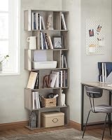 VASAGLE 6-Tier Bookshelf 24 x 70 x 191.6 cm Freestanding Room Divider Greige view 3