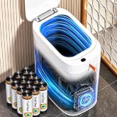 MOPUP Bathroom Trash Can,Includes 180 Drawstring Trash Bags. | Automatic Bagging Garbage Can,3.5Gallon Slim Smart Small Trash Bin,Motion Sensor Trash Can for Office,White,USB not included