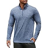 COOFANDY Men's Quarter Zip Pullover Long Sleeve Sweatshirt 1/4 Zip Golf Shirt Winter Fleece Lined Thermal Pullover