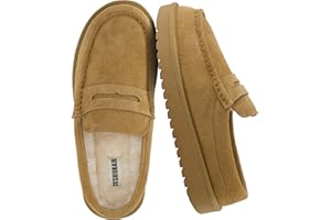 CUSHIONAIRE Ollie Cozy Genuine Suede Clogs for Women, Comfortable Slip-On Mule Loafers with Faux Fur Lining, Memory Foam Cushioning and Durable Rubber Sole