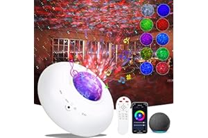 SOMKTN Star Projector, Smart Galaxy Projector Works with Alexa Google Assistant, Phone App Remote Control Night Light Projector with LED Nebula Galaxy Bluetooth Speaker Timer for Kids Adults Bedroom Decor