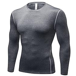 SPVISE Grey Compression Shirt Men, Workout Long