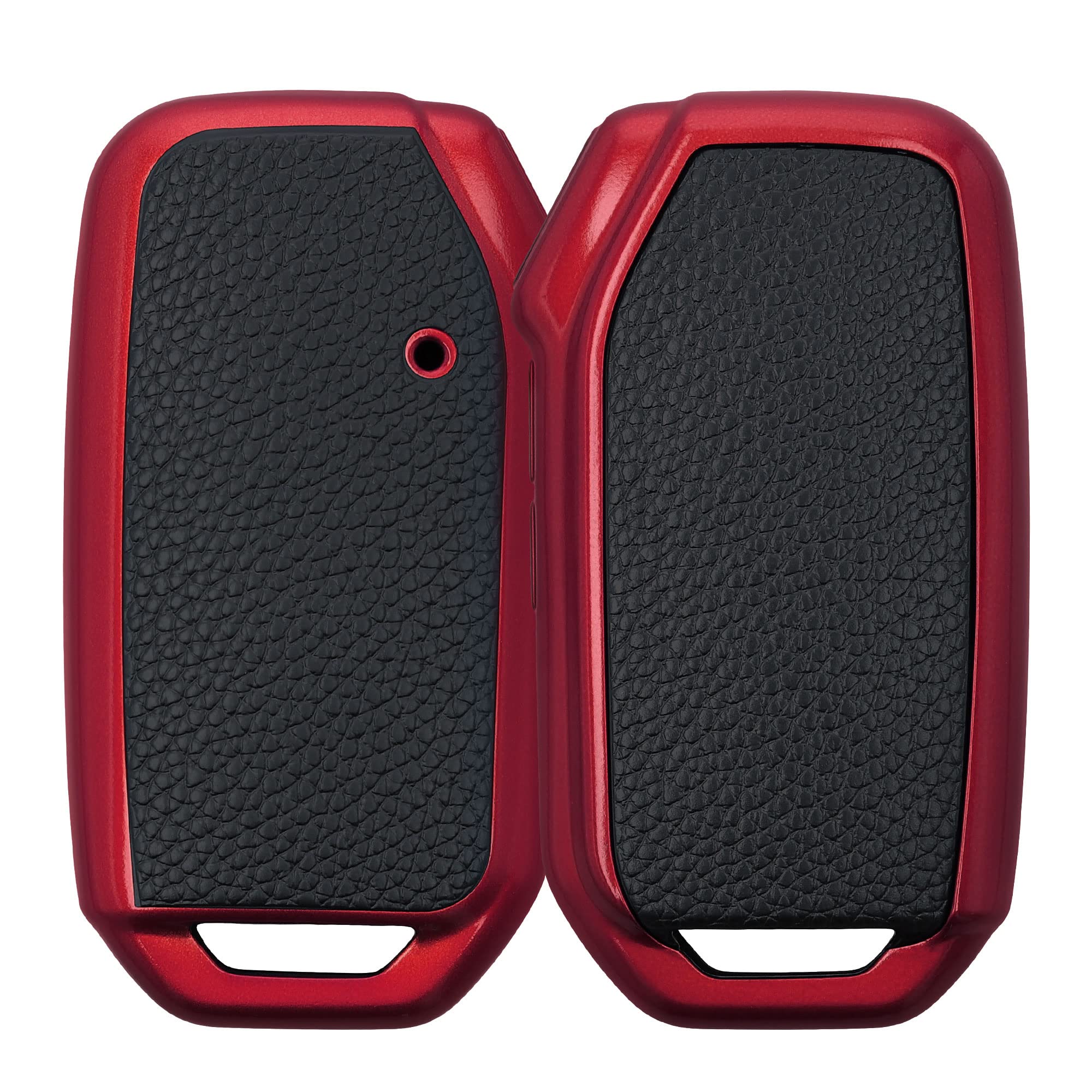 Kwmobile Key Cover for Kia 3-Button Smart Key - Leather Look TPU Fob Protector - Red/Black