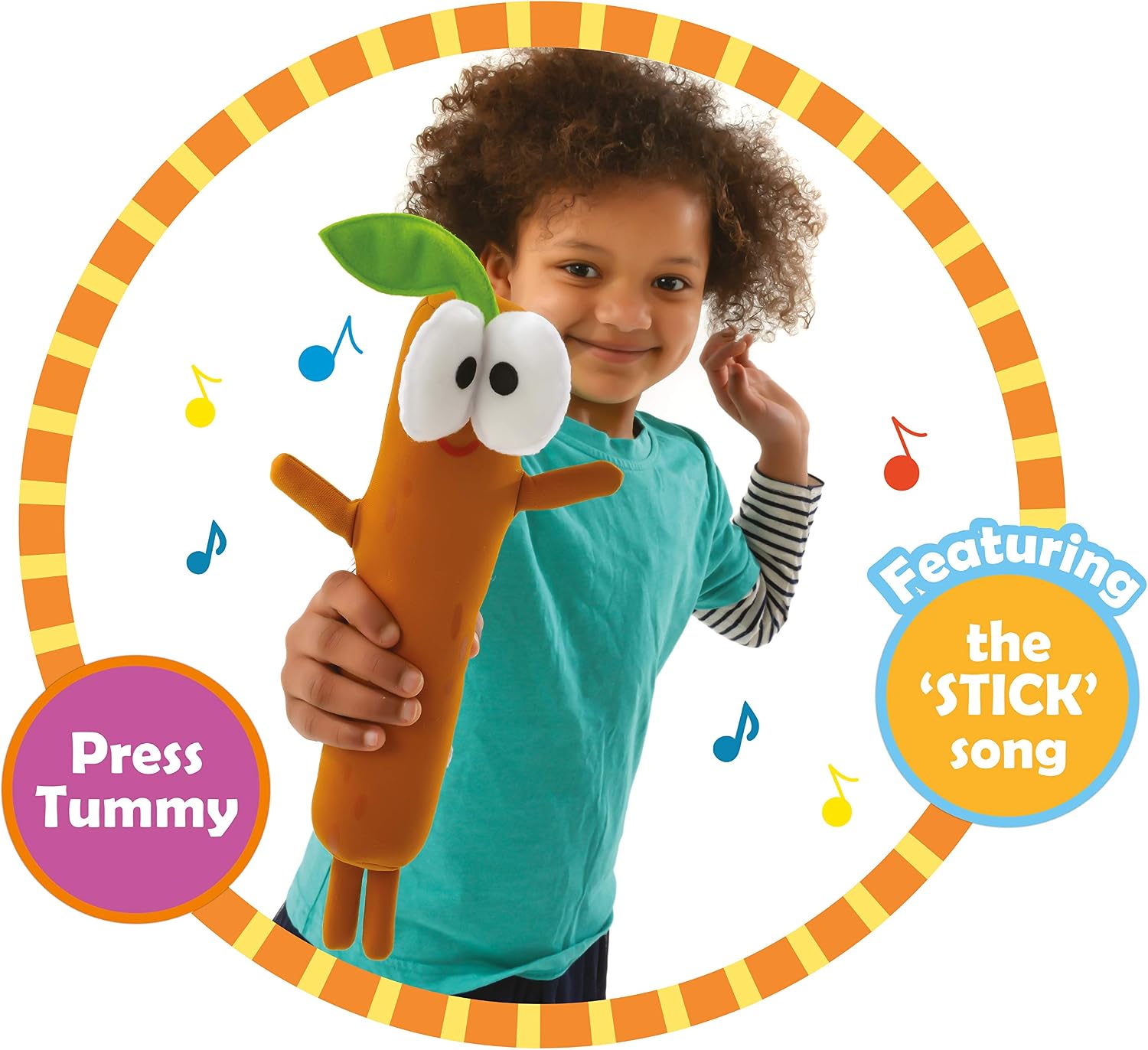 Hey Duggee Singing Sticky Stick Stick Soft Toy, Brown, 27cm tall - Image 4