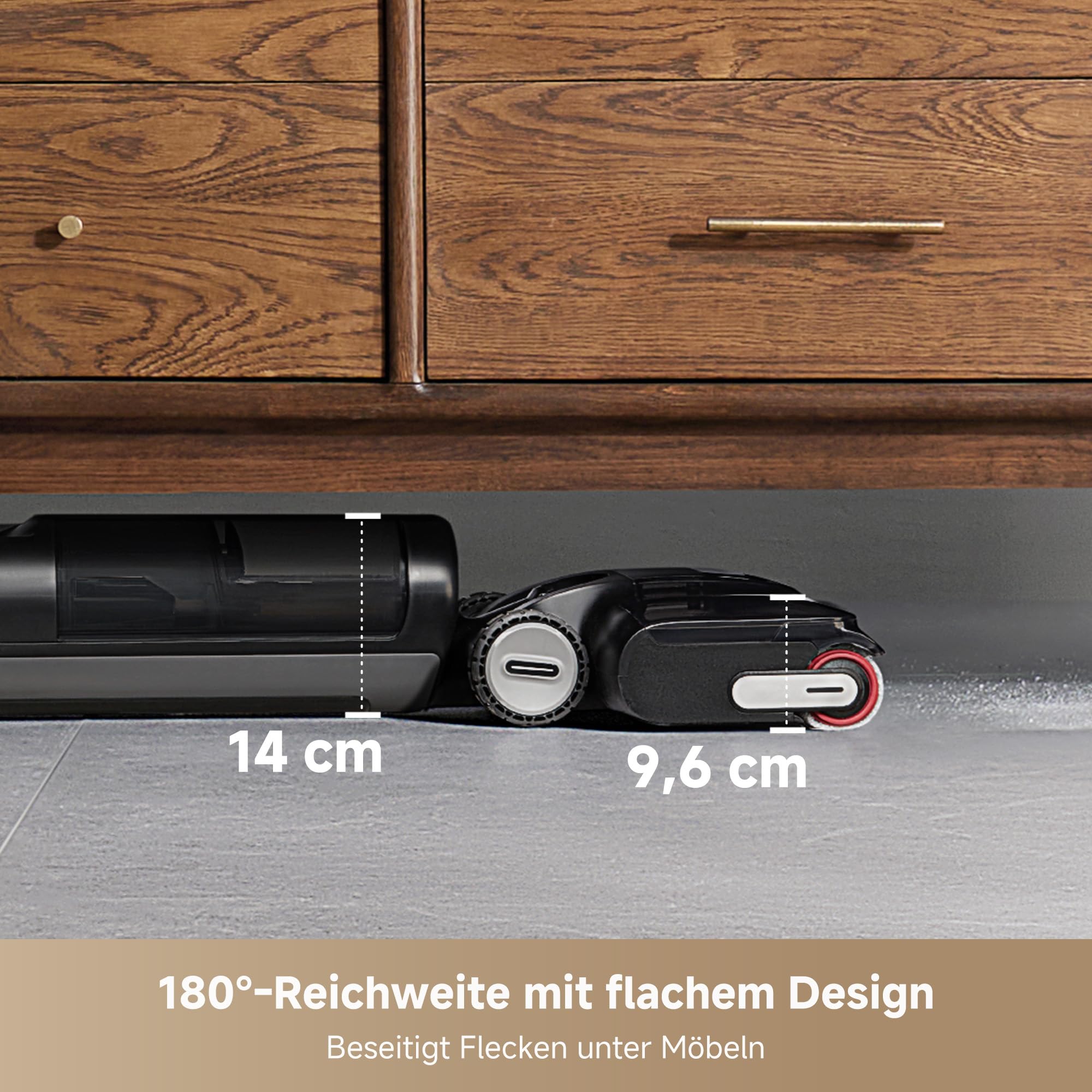 dreame H12 Pro FlexReach Nass- und Trockensauger, Flaches 180°-Design, Trocknung in 5 Minuten, 18.000 Pa Saugkraft, 90 °C Heißwäsche, Doppel-Kantenreinigung, Reinigung in 50 Minuten 2
