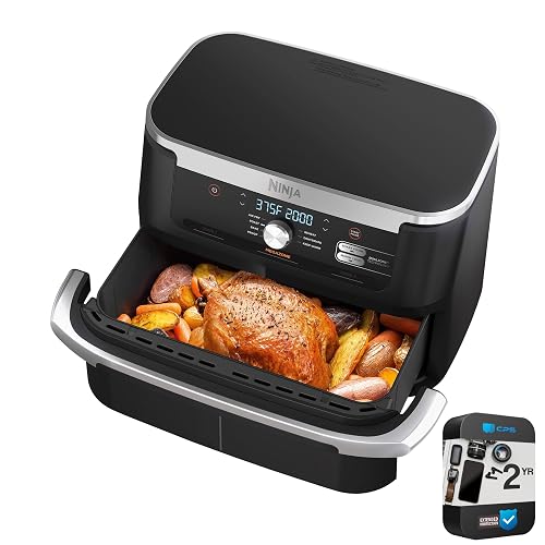 Ninja Foodi 11 Quart 7-in-1 MegaZone XL FlexBasket Air Fryer, Basket Divider for Full Meals, Air Fry, Roast, Grey (Renewed)
