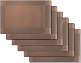 Miorkly Placemats and Coasters Set of 6 Dark Brown 45x30cm PVC Woven Vinyl view 2