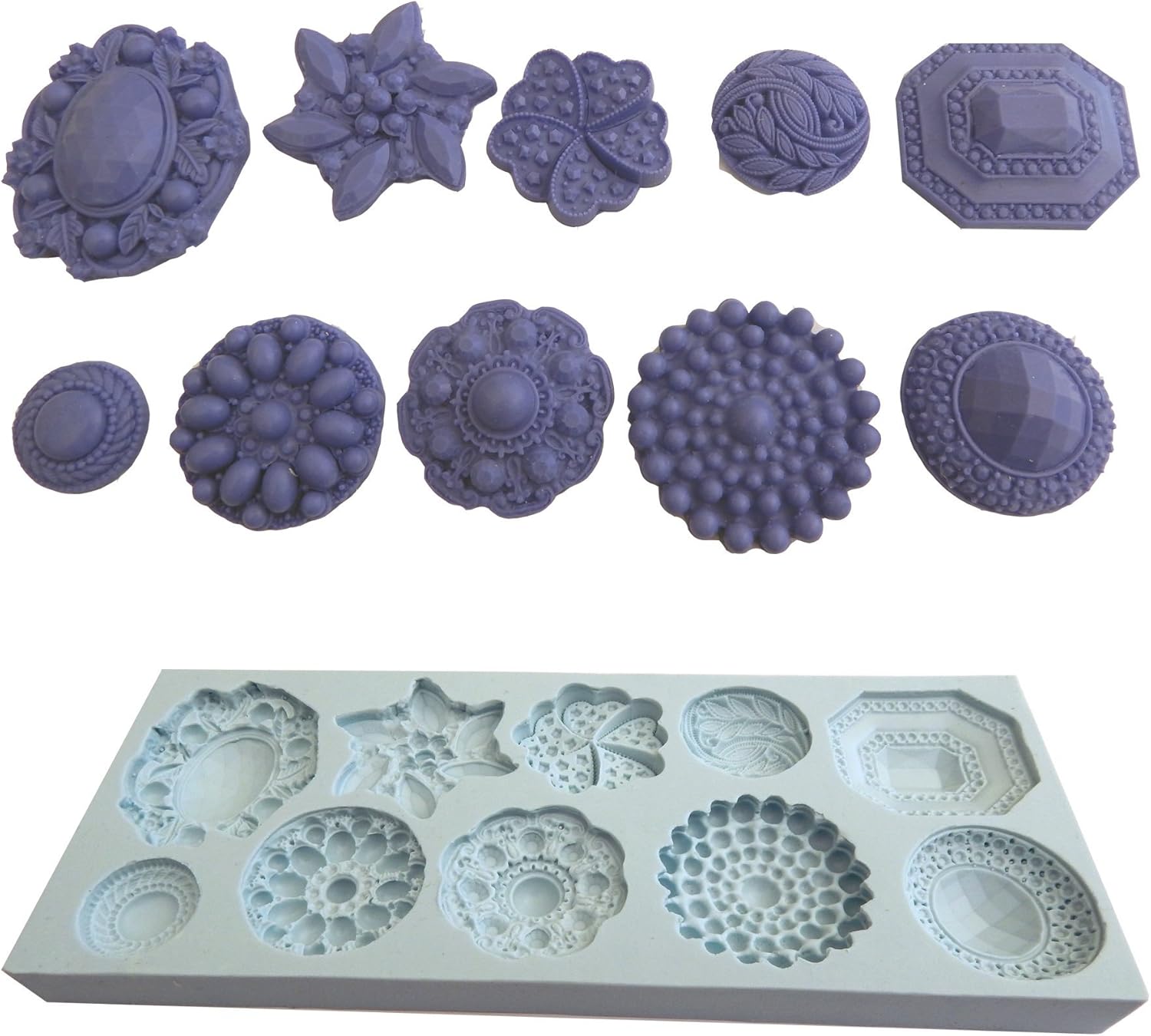 Silicone Molds Medallion Vintage Brooch Clay Sugarcraft Fondant Cake M4902 By Ok