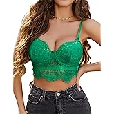 Avidlove Lace Bralettes for Women Y2k Strap Bustier Cami Top V Neck Camisole Lingerie