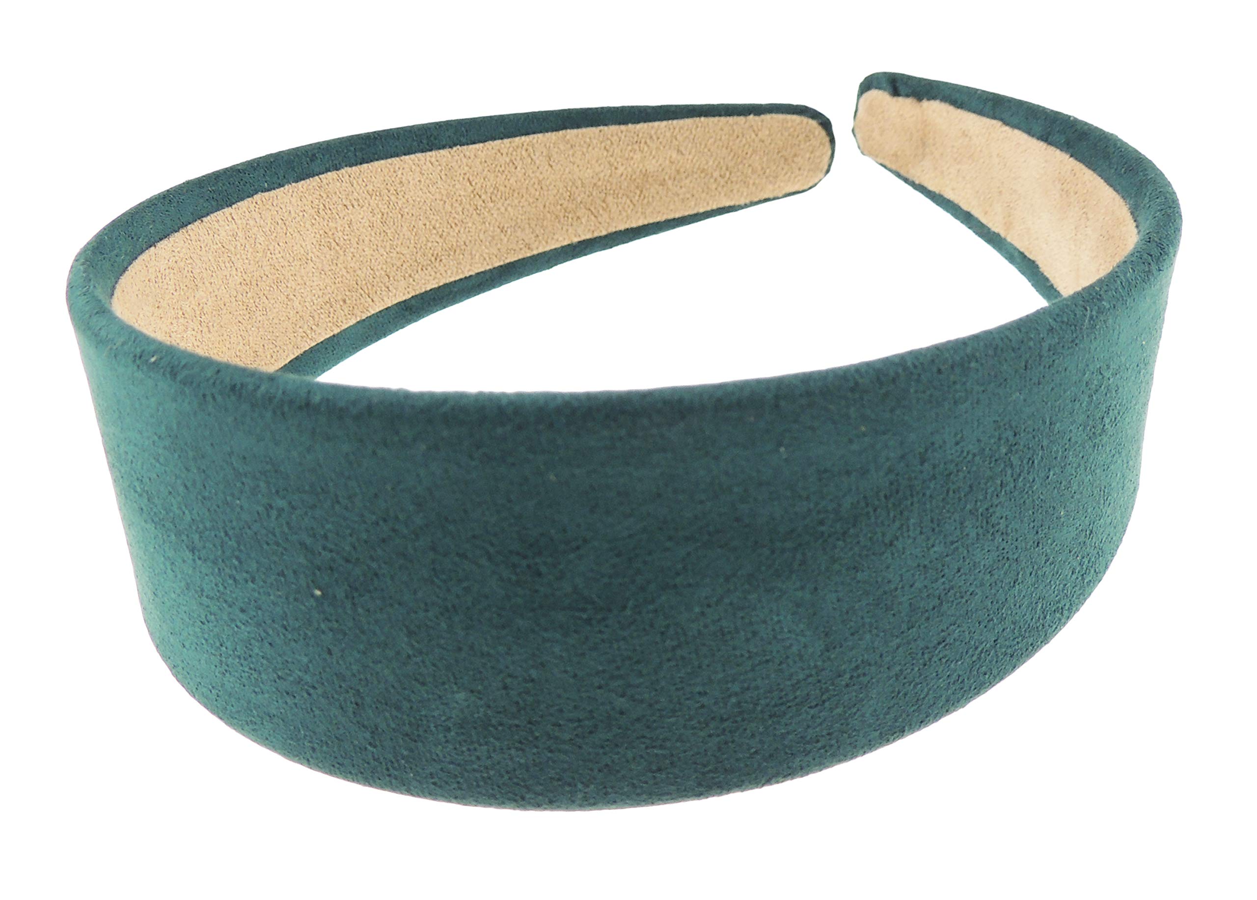 Womens Girls Occasion School Prom Dance Recital Wedding Bridal Party Birthday Christmas Evening Wide Suede Look WInter Hair Hairband Accessories Headband Alice Band (Teal)