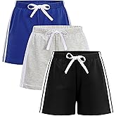 GFQLONG 5 Pack Toddler Boys Girls Cotton Athletic Running Shorts, Kids Summer Casual Fashion Soccer Shorts