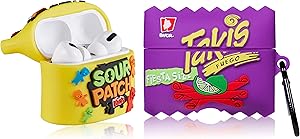 Sanyoo for Airpod Pro/3 Case Soft Silicone 2 Packs, Cute 3D Cartoon Kawaii Food Fun Funny Fashion Cool Designer Cover Air pods 3 Shell for Girls Boys Women Cases for AirPods Pro (Taki+Candy Kids)
