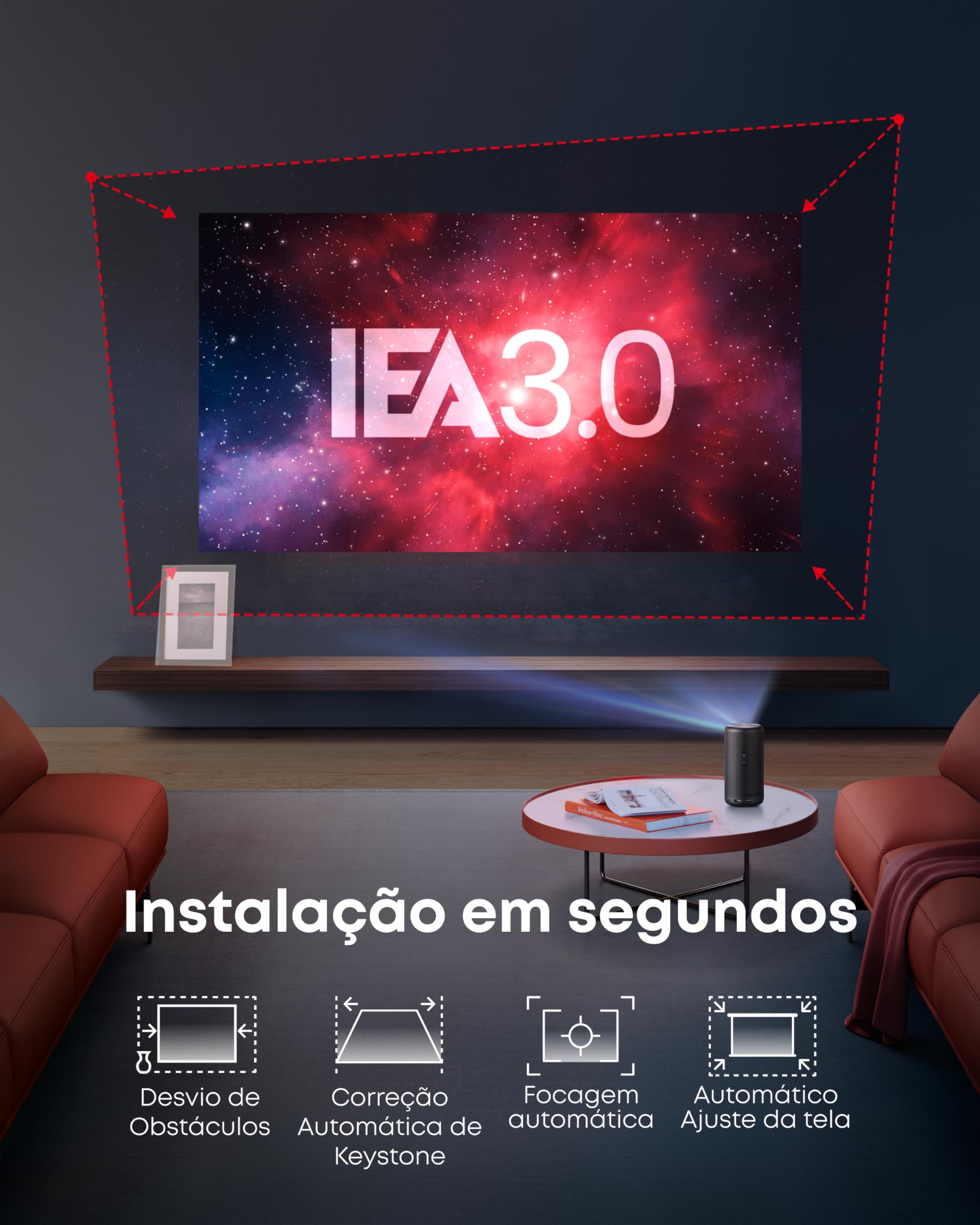 Nebula Capsule3 Mini Beamer, Smart Projektor, 1080p, WLAN, 200 ANSI-Lumen, Tragbarer Beamer, mit GTV, Netflix Vorinstalliert, Dolby Digital, 120-Zoll Bild,integrierter Akku, 2,5 Stunden Spielzeit 5