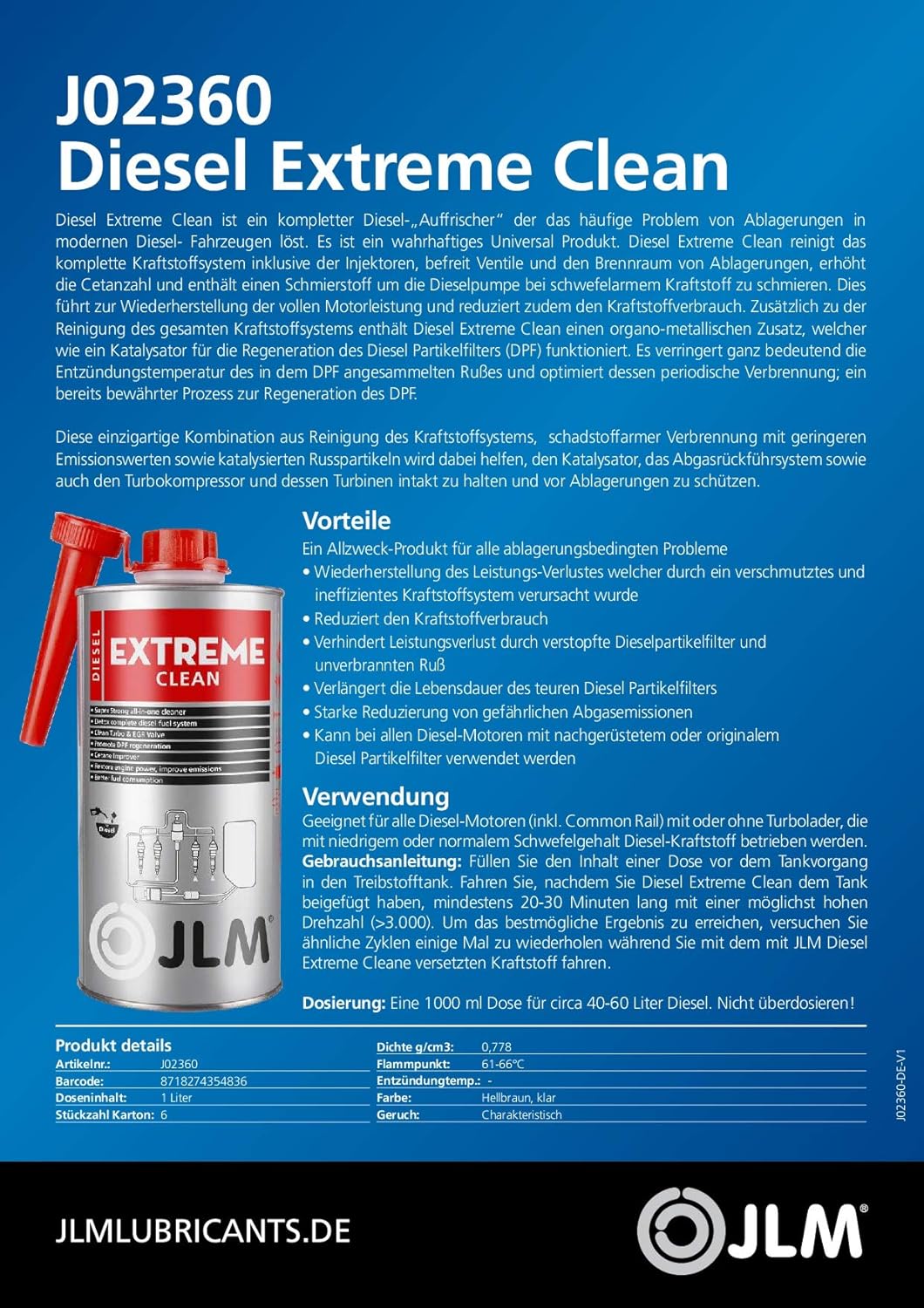 JLM Diesel Extreme Clean 1000ml Amazon.de Auto