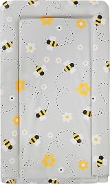 Babycurls Changing Mat with Raised Edges Grey Bee 76x45cm Waterproof